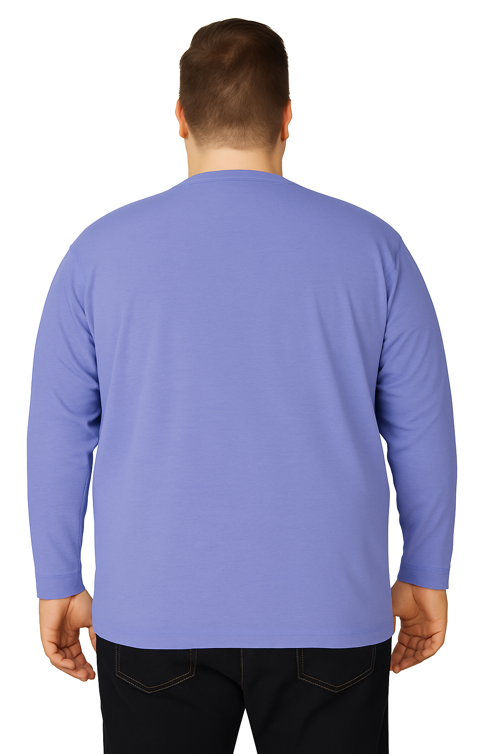 Men’s Light Blue Henley Neck T-Shirt - Big and Tall