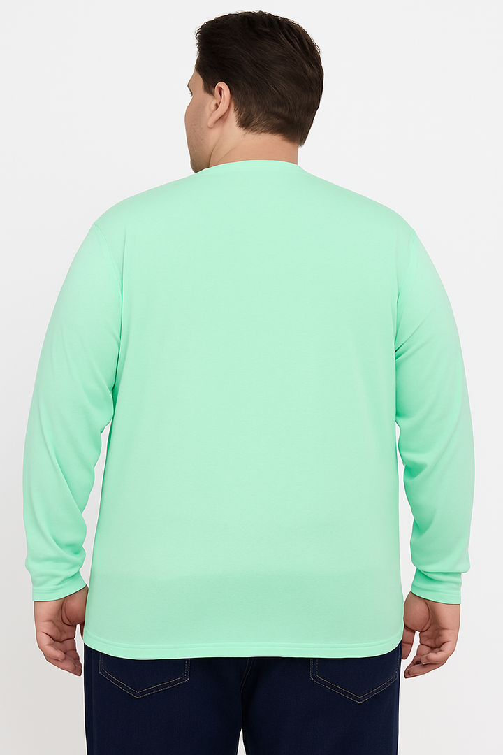 Men’s Light Blue Henley Neck T-Shirt - Big and Tall