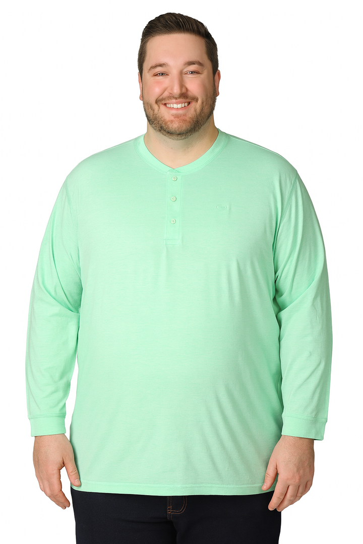 Men’s Light Blue Henley Neck T-Shirt - Big and Tall