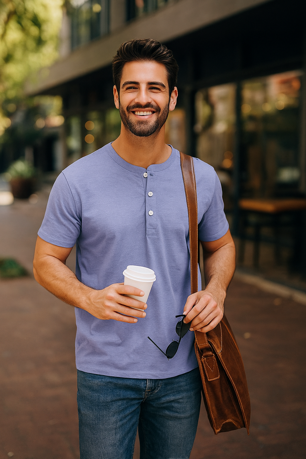 Men’s Short Sleeve Henley T-Shirt