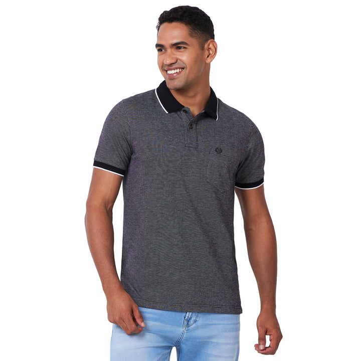Men’s Contrast Collar Polo T-Shirt