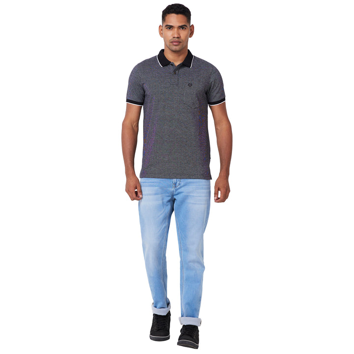 Men’s Contrast Collar Polo T-Shirt