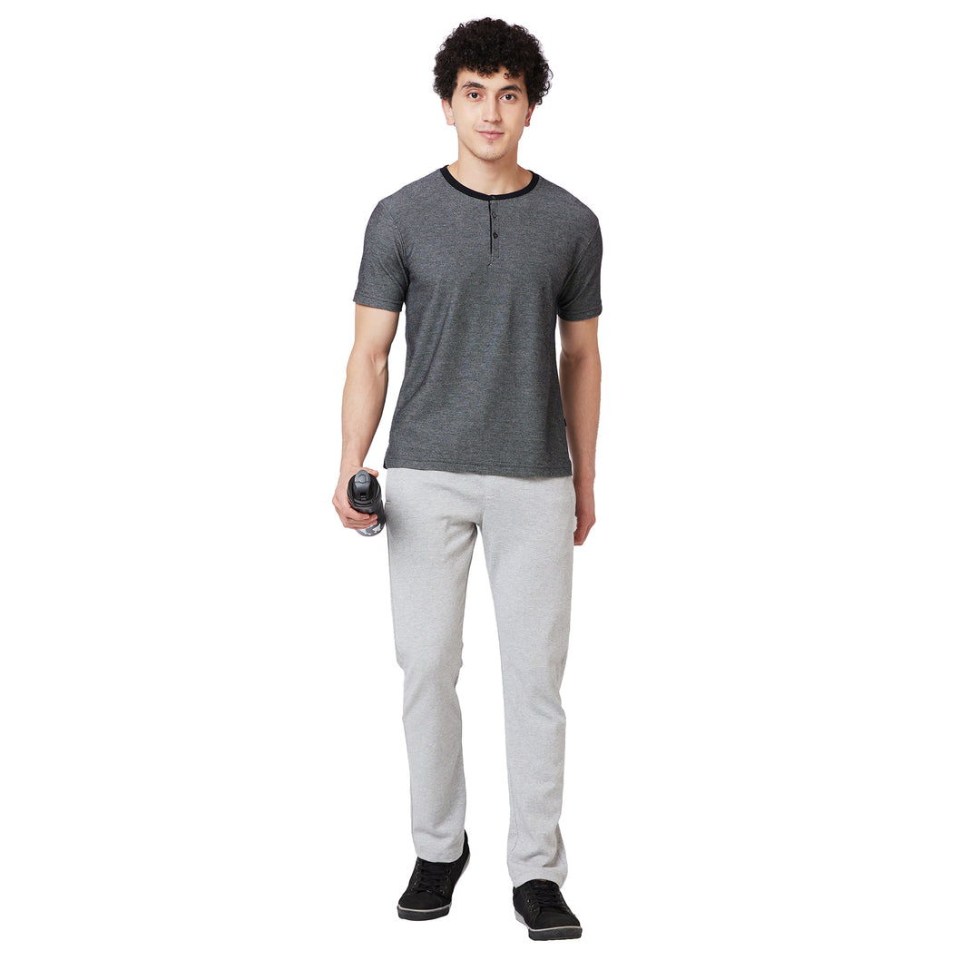 Men’s Textured Henley Neck T-Shirt