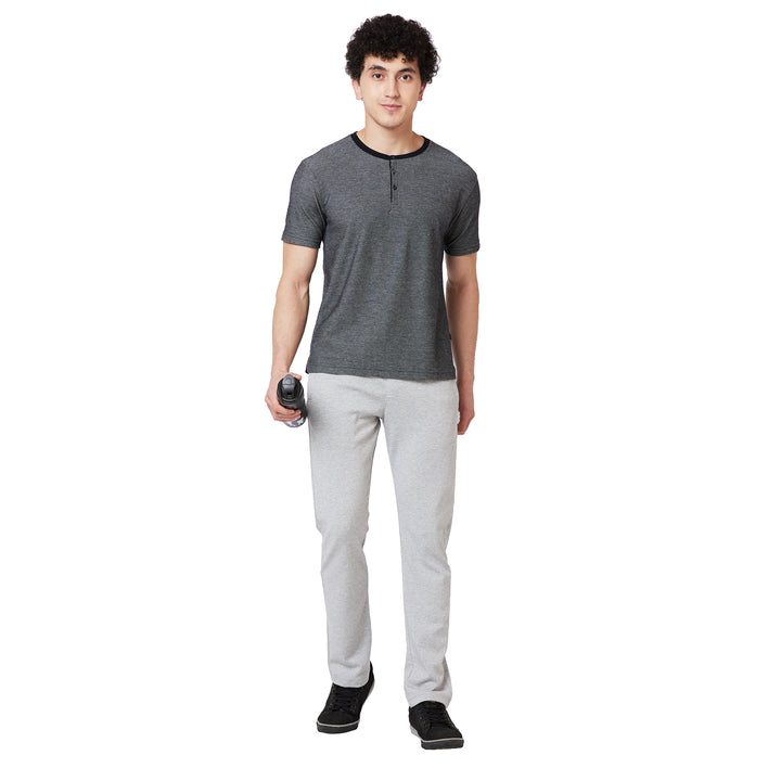 Men’s Textured Henley Neck T-Shirt