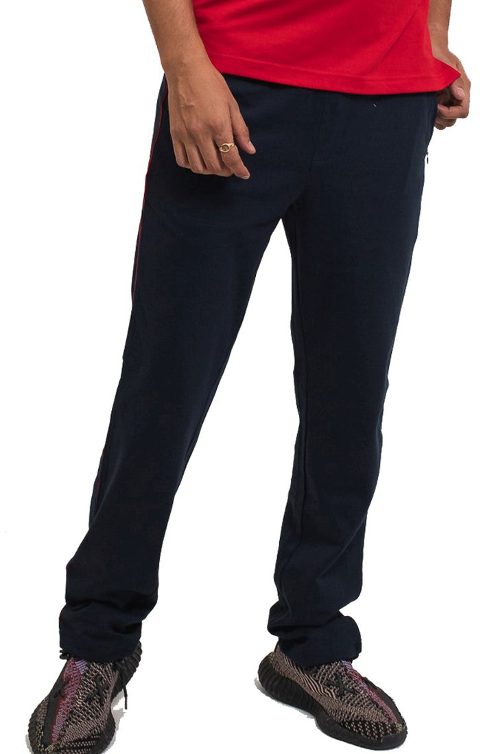 Men’s Interlock Track Pants with Piping – Athletic Comfort Wear