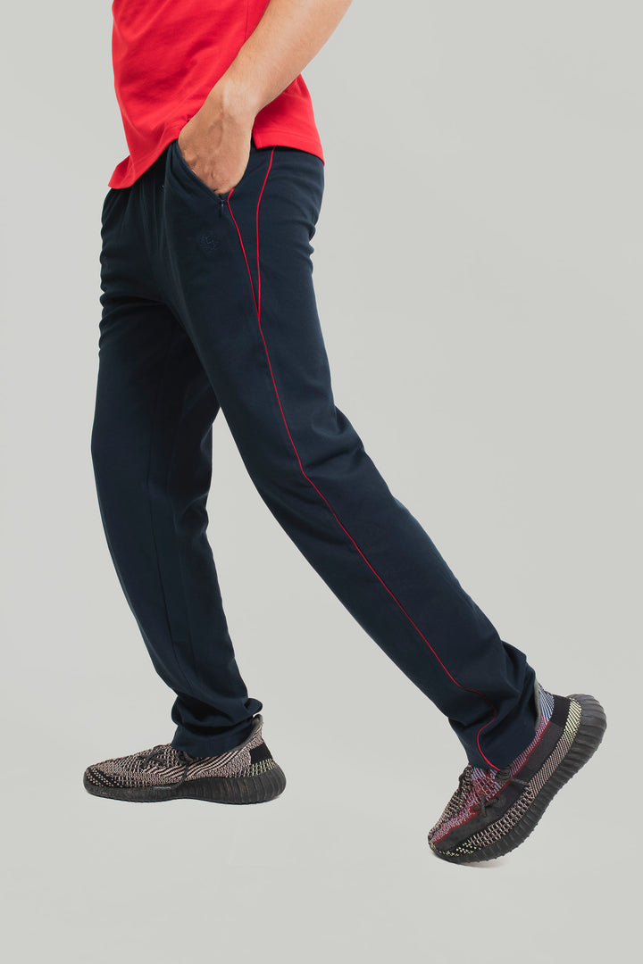 Men’s Interlock Track Pants with Piping – Athletic Comfort Wear
