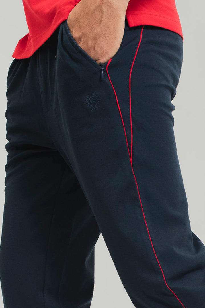 Men’s Interlock Track Pants with Piping – Athletic Comfort Wear