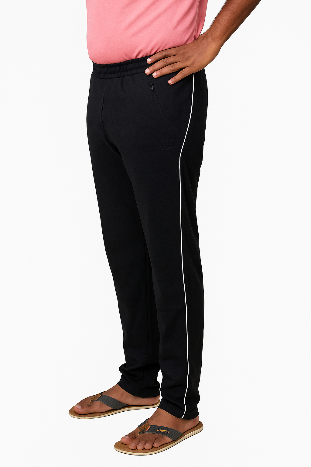 Men’s Mesh Knit Track Pants with Piping – Sporty Comfort Wear