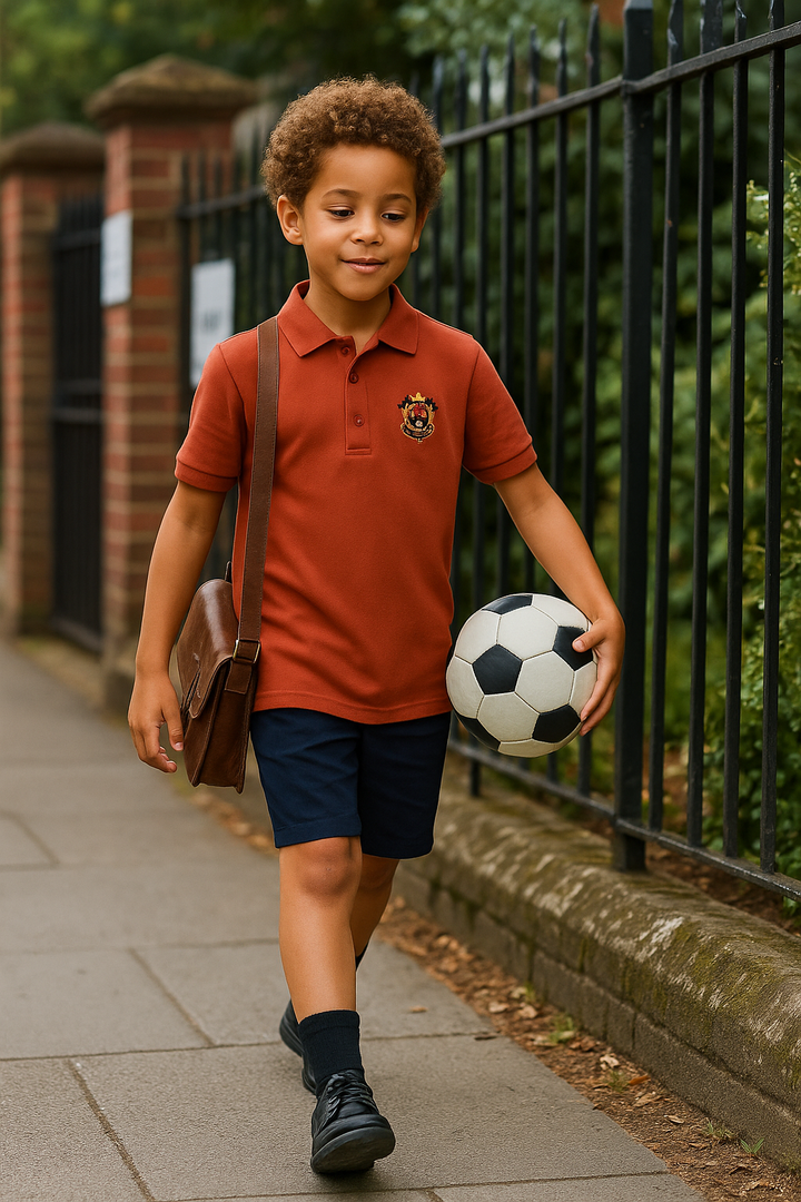 Kids' Piqué Plain Polo with Logo – Classic & Comfortable Polo Shirt for Kids