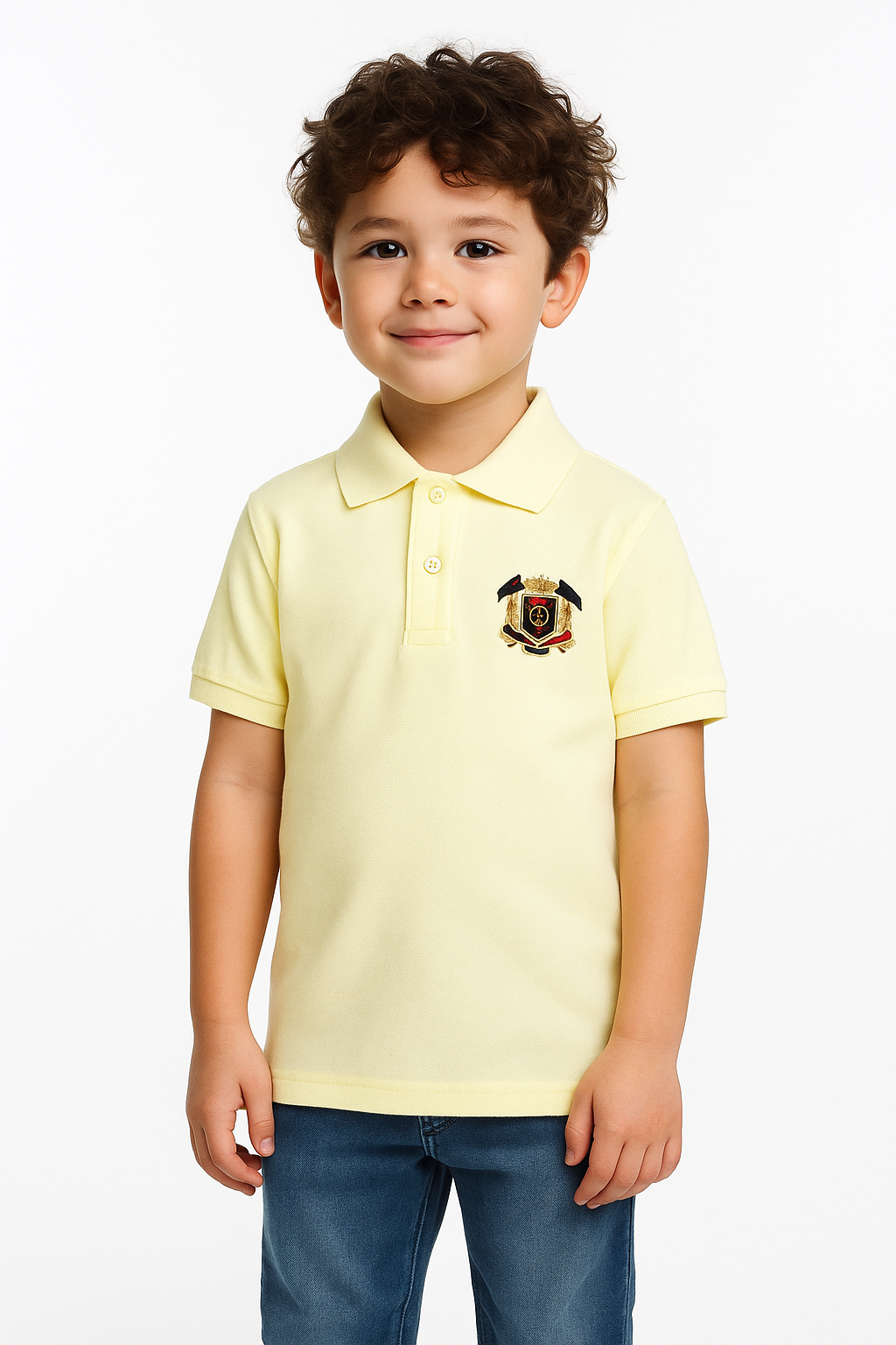 Kids' Piqué Plain Polo with Logo – Classic & Comfortable Polo Shirt for Kids