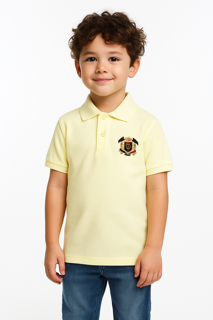 Kids' Piqué Plain Polo with Logo – Classic & Comfortable Polo Shirt for Kids