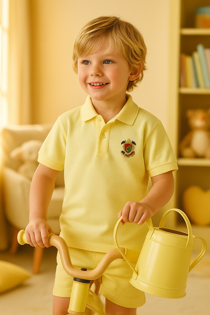 Kids' Piqué Plain Polo with Logo – Classic & Comfortable Polo Shirt for Kids