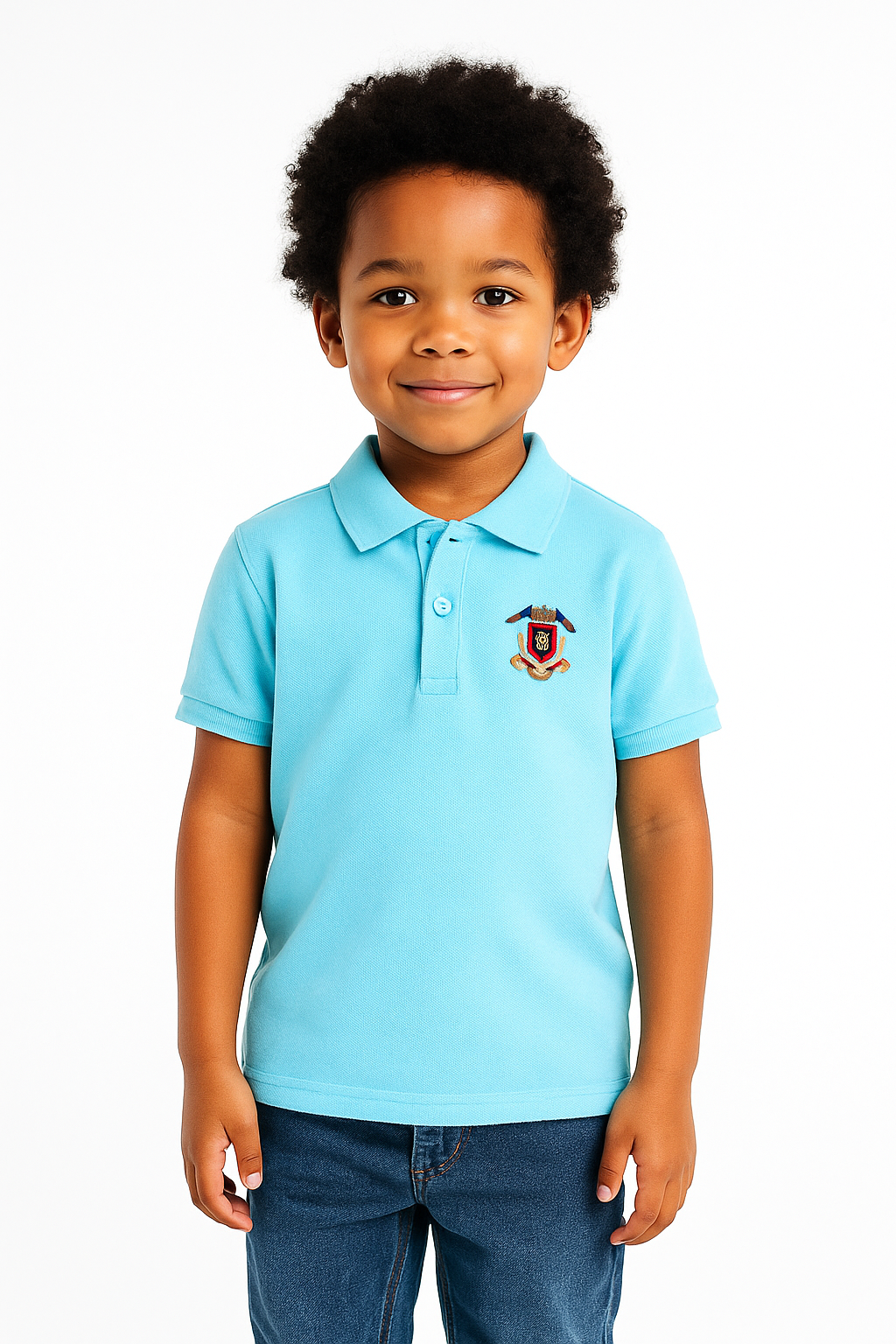 Kids' Piqué Plain Polo with Logo – Classic & Comfortable Polo Shirt for Kids