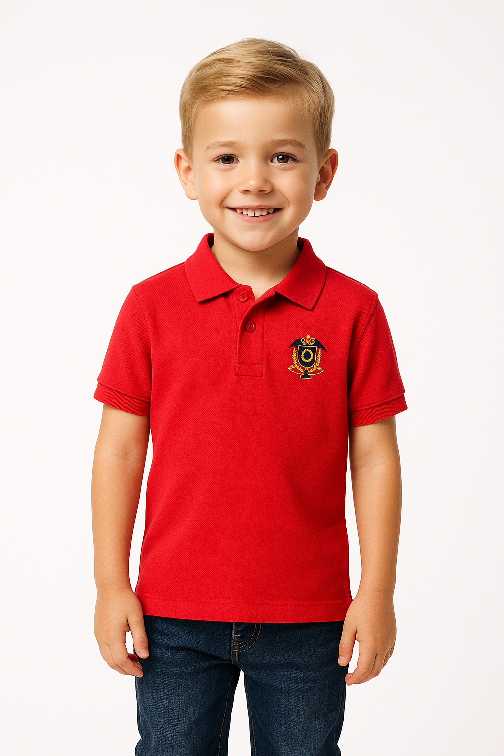 Kids' Piqué Plain Polo with Logo – Classic & Comfortable Polo Shirt for Kids