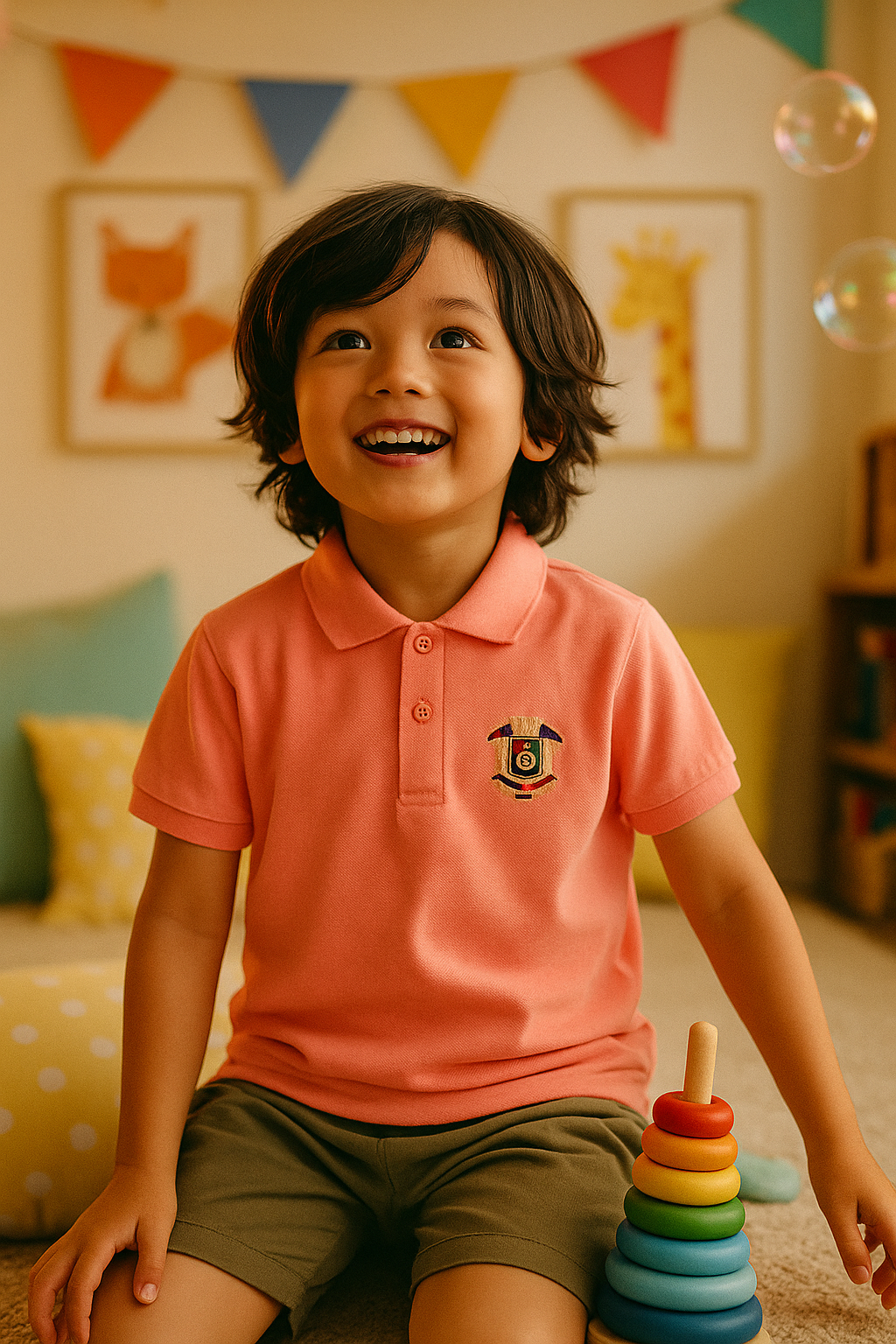 Kids' Piqué Plain Polo with Logo – Classic & Comfortable Polo Shirt for Kids