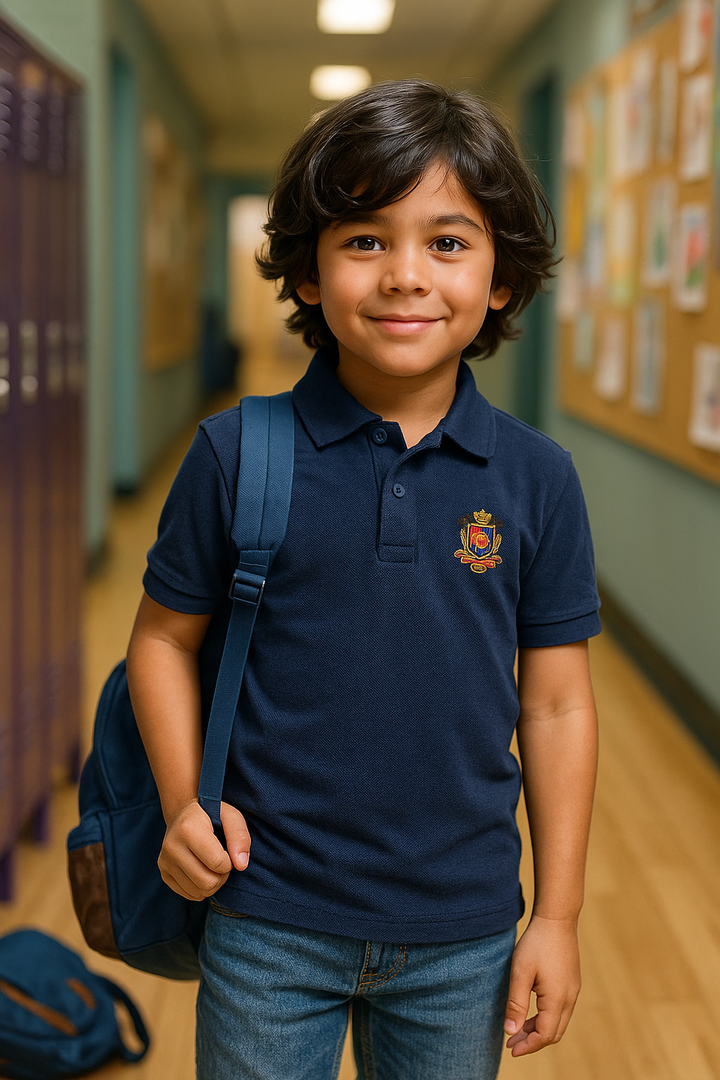 Kids' Piqué Plain Polo with Logo – Classic & Comfortable Polo Shirt for Kids