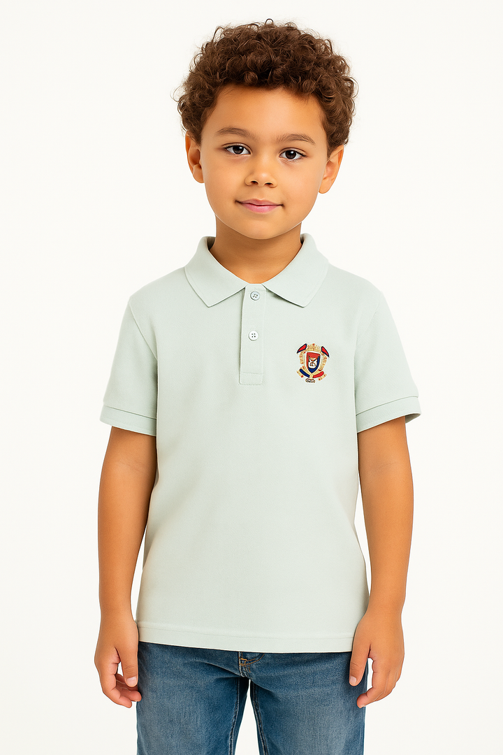 Kids' Piqué Plain Polo with Logo – Classic & Comfortable Polo Shirt for Kids