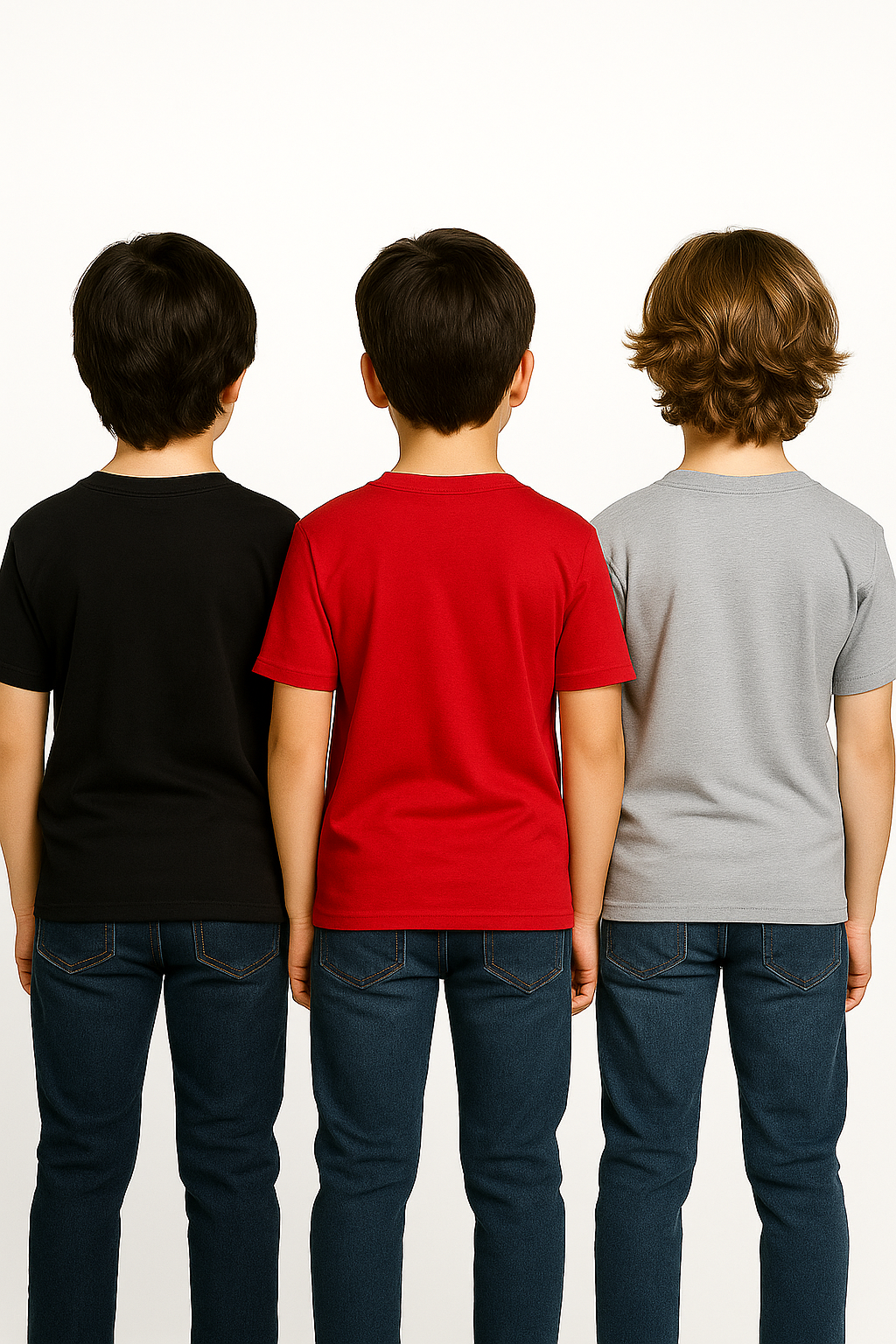 Kids’ Melange & Solid Round Neck T-Shirt – 3 Pack