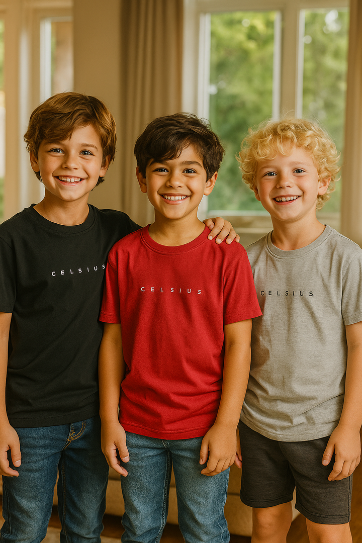Kids’ Melange & Solid Round Neck T-Shirt – 3 Pack