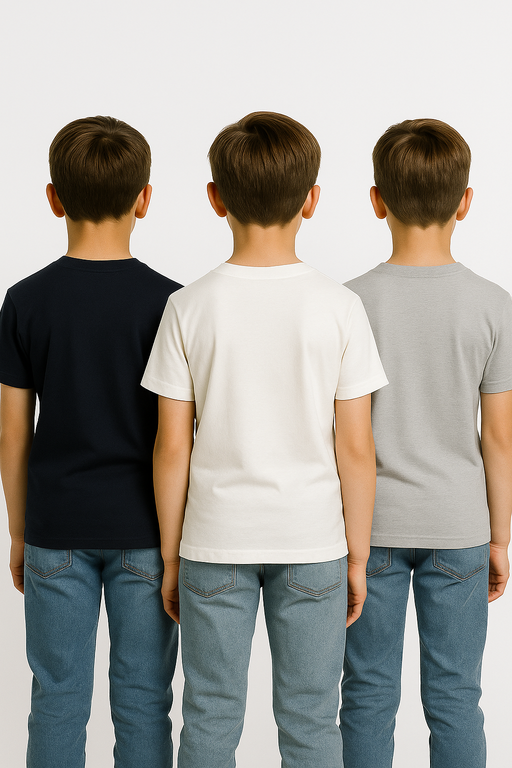 Kids’ Melange & Solid Round Neck T-Shirt – 3 Pack