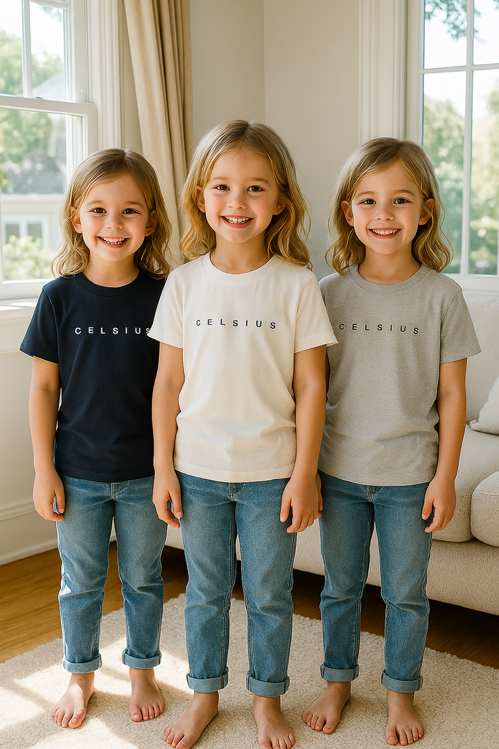 3 Pack mélange & solid Kids’ Round Neck T-Shirt  pack for girls