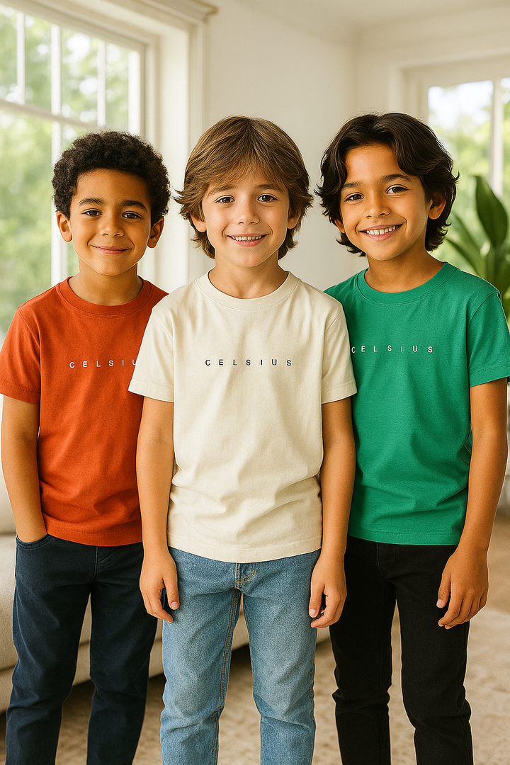 Kids’ Melange & Solid Round Neck T-Shirt – 3 Pack