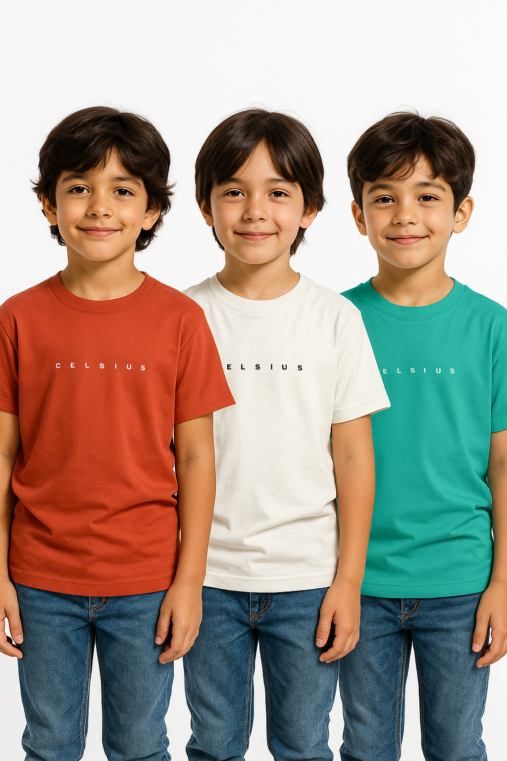 Kids’ Melange & Solid Round Neck T-Shirt – 3 Pack