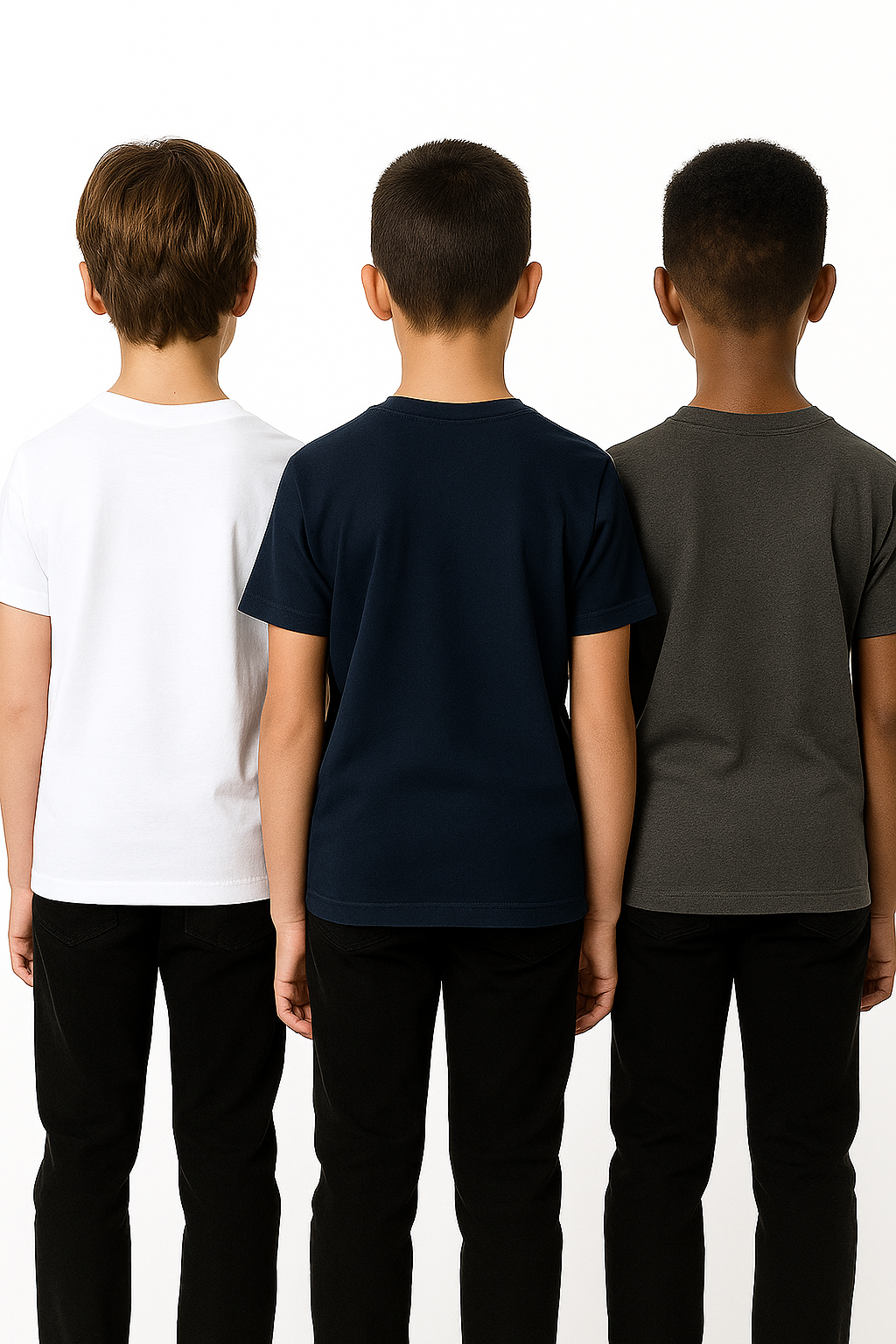 Kids’ Melange & Solid Round Neck T-Shirt – 3 Pack