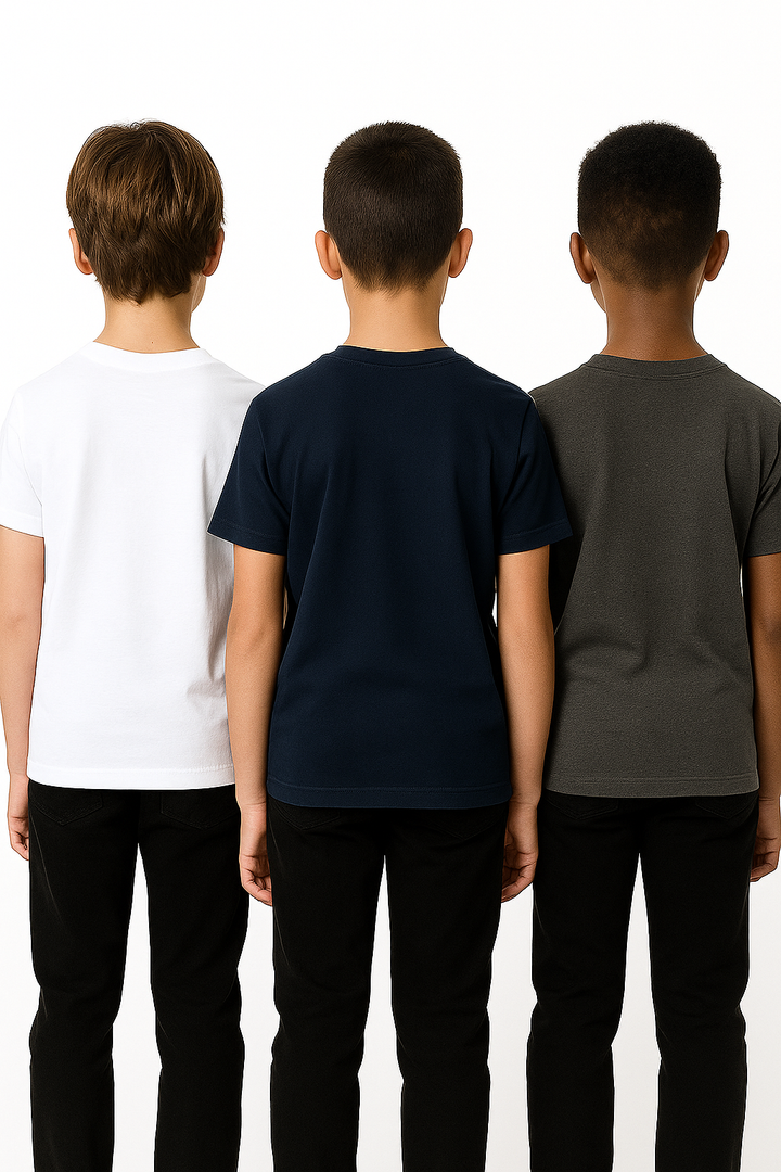 Kids’ Melange & Solid Round Neck T-Shirt – 3 Pack