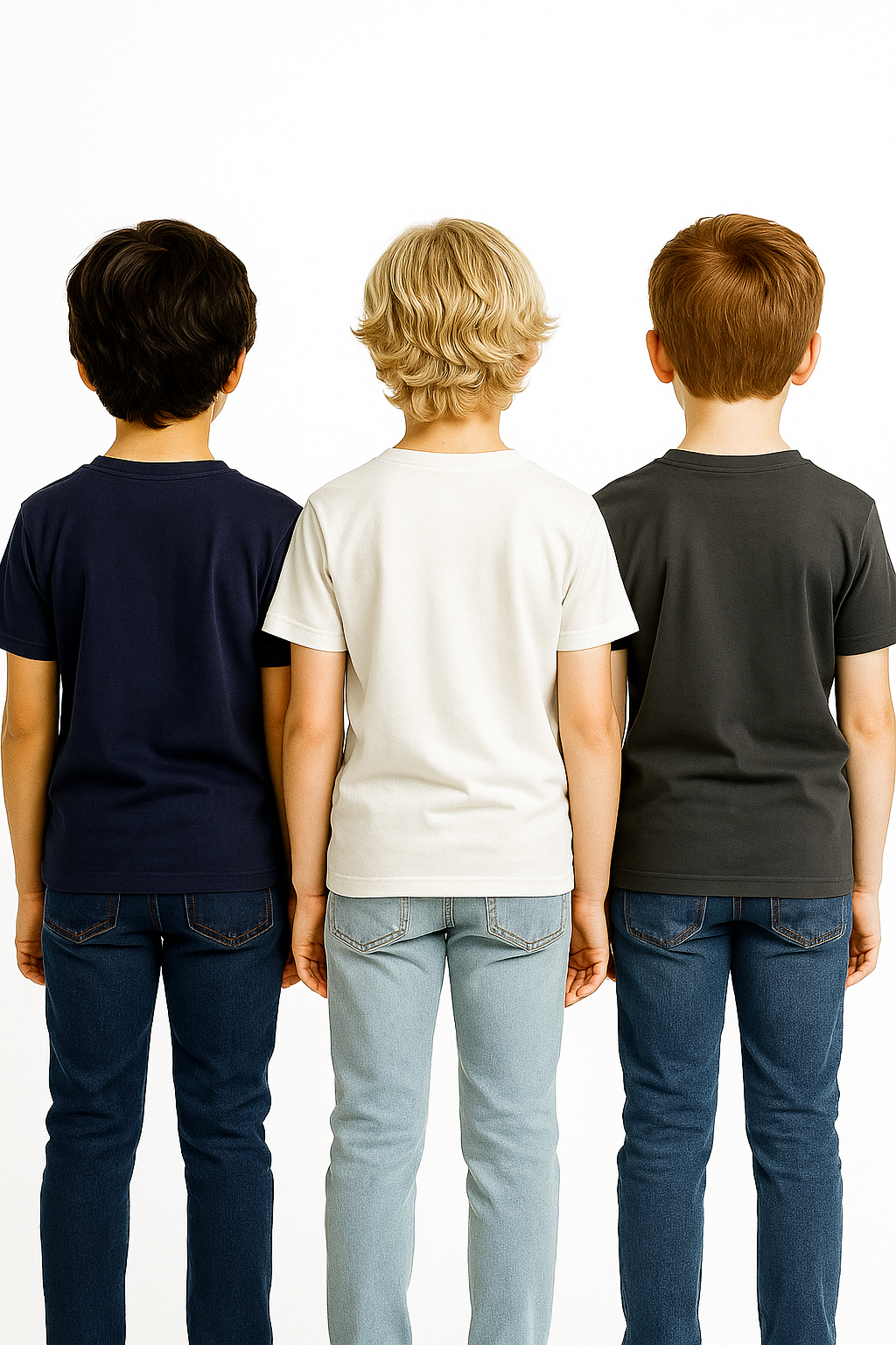 Kids’ Melange & Solid Round Neck T-Shirt – 3 Pack
