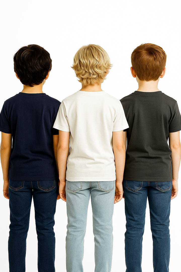 Kids’ Melange & Solid Round Neck T-Shirt – 3 Pack