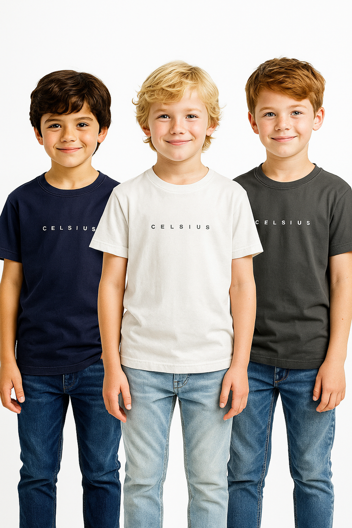 Kids’ Melange & Solid Round Neck T-Shirt – 3 Pack