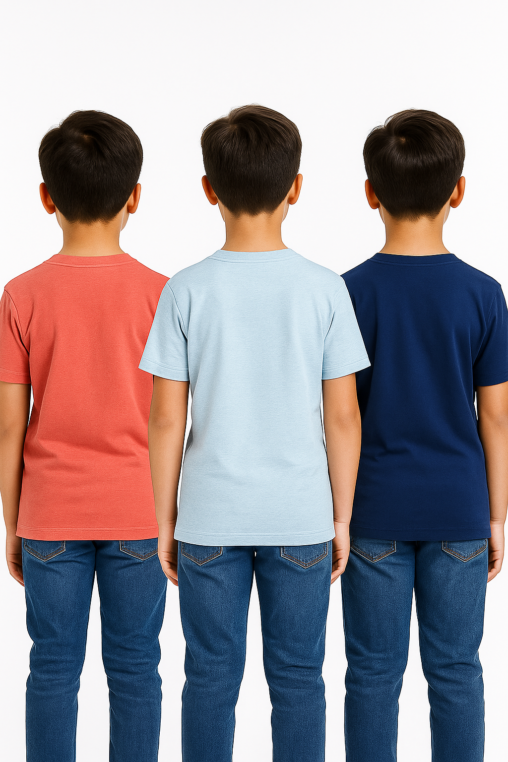 Kids’ Melange & Solid Round Neck T-Shirt – 3 Pack