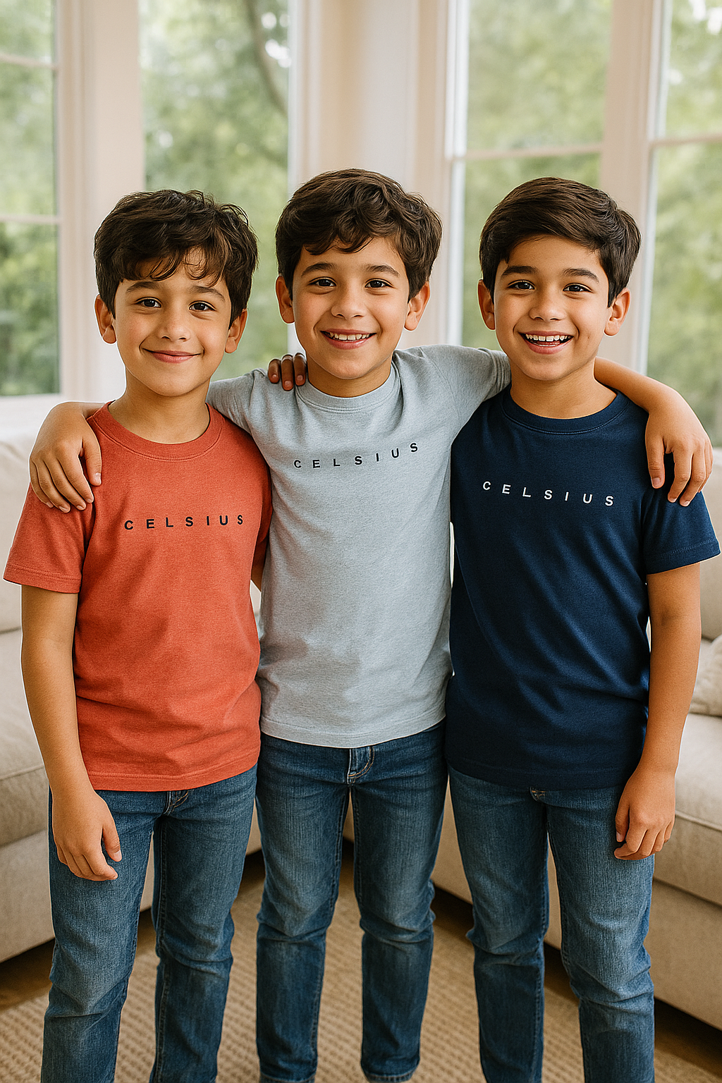 Kids’ Melange & Solid Round Neck T-Shirt – 3 Pack