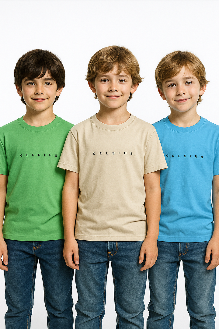 Kids’ Melange & Solid Round Neck T-Shirt – 3 Pack