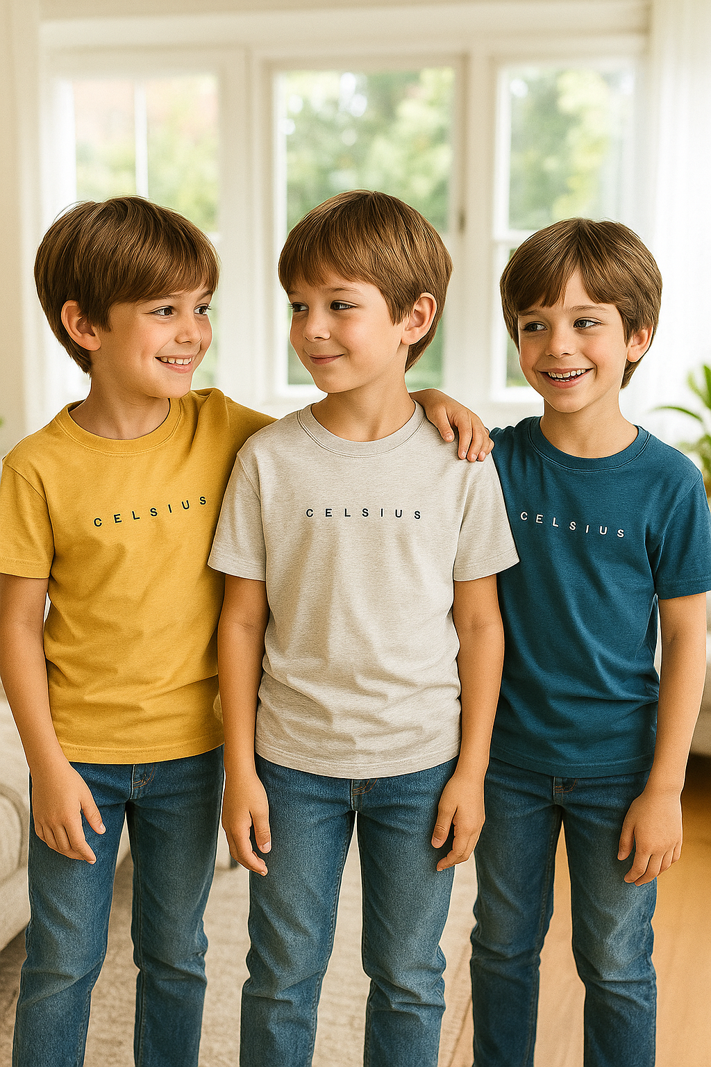 Kids’ Melange & Solid Round Neck T-Shirt – 3 Pack