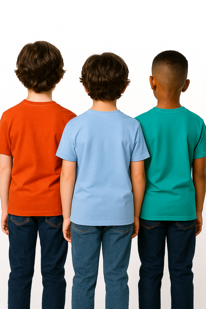 Kids’ Melange & Solid Round Neck T-Shirt – 3 Pack
