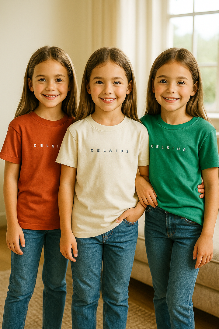 3 Pack mélange & solid Kids’ Round Neck T-Shirt  pack for girls