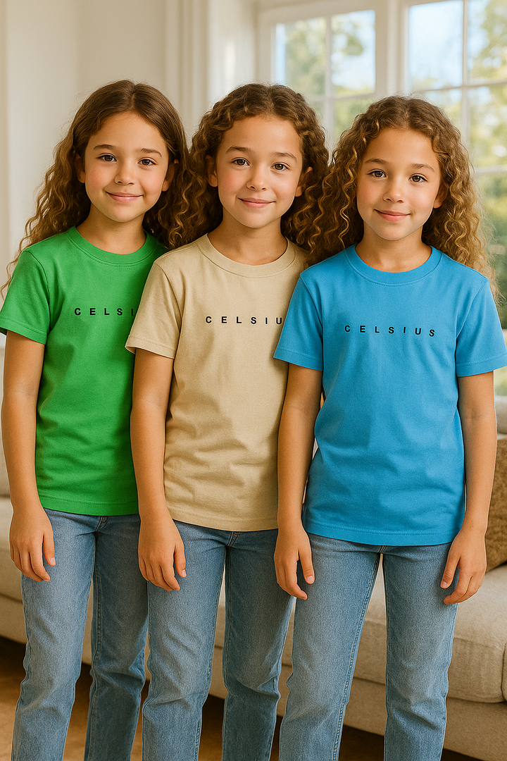 3 Pack mélange & solid Kids’ Round Neck T-Shirt  pack for girls