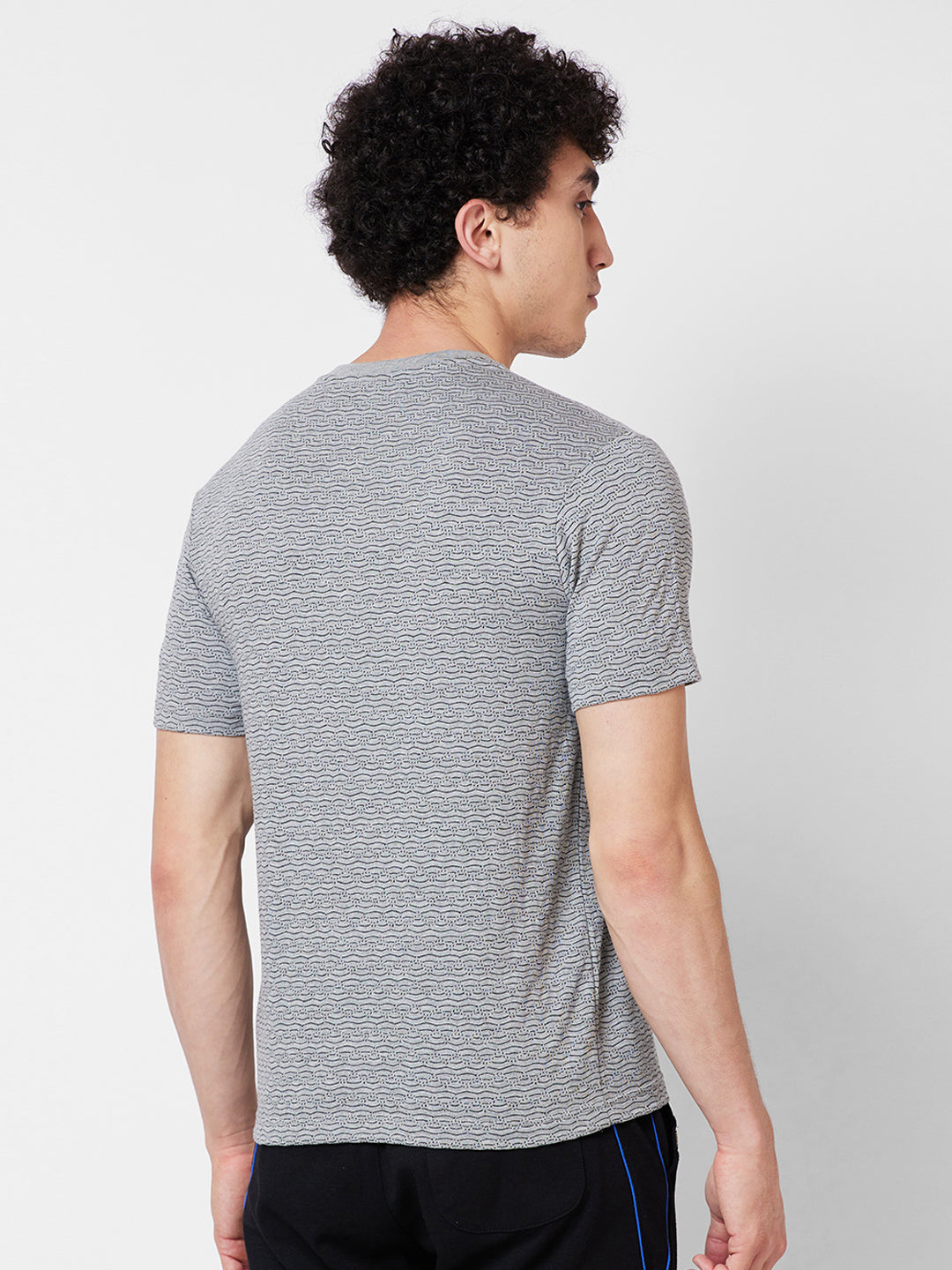 Men’s Jacquard Henley Neck T-Shirt | Textured  Casual Wear