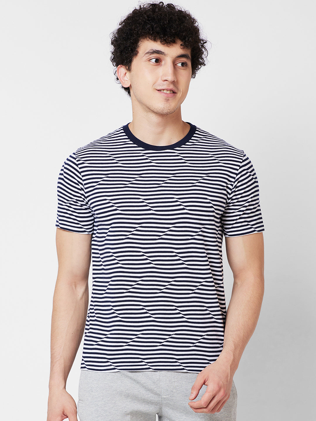 Men’s Round Neck Striped T-Shirt