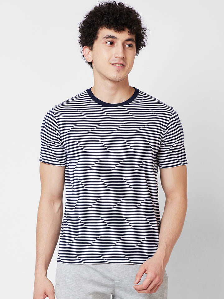 Men’s Round Neck Striped T-Shirt