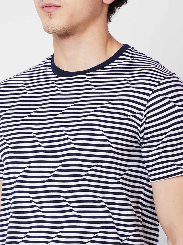 Men’s Round Neck Striped T-Shirt