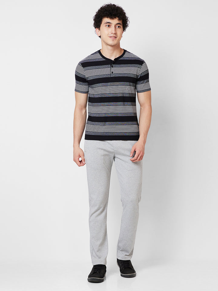 Men’s Striped Henley Neck T-Shirt