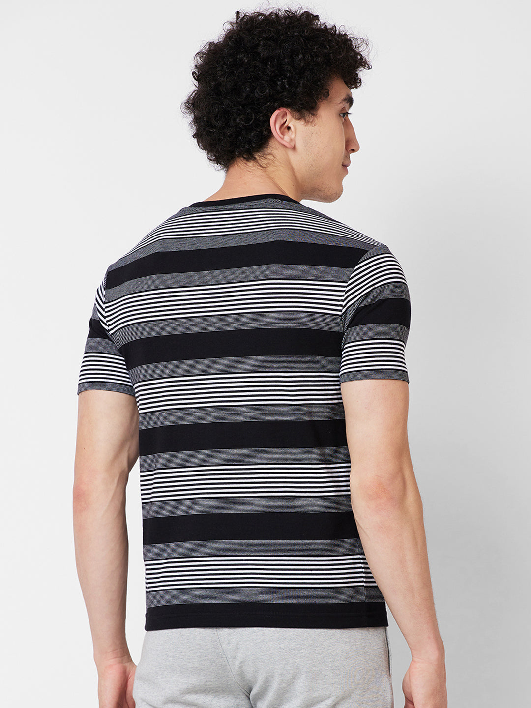 Men’s Striped Henley Neck T-Shirt
