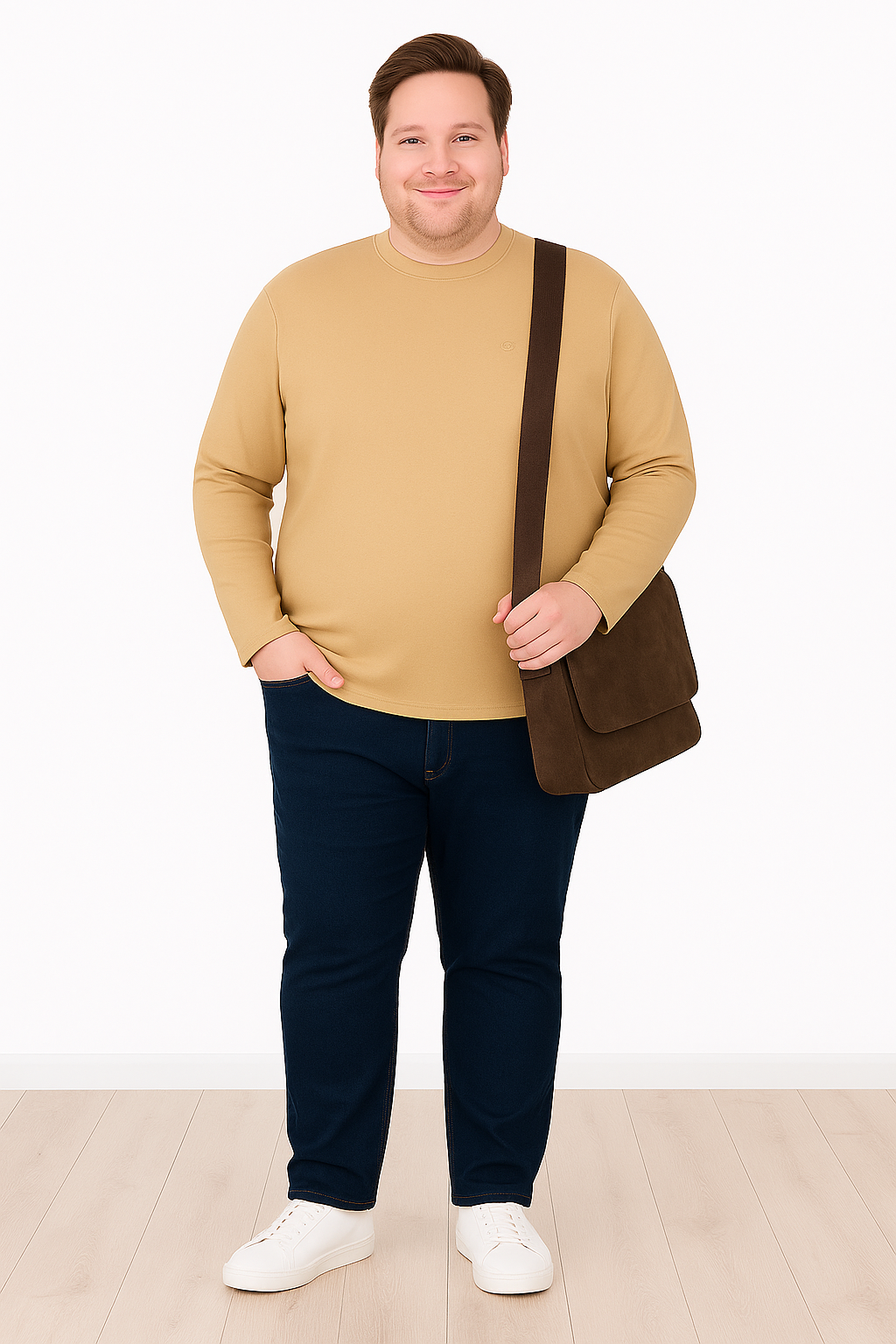 Men’s  Full Sleeve Crew Neck T-Shirt- Big &Tall