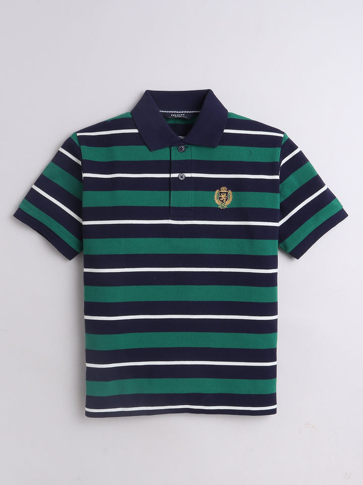 Boys Striped Polo T-Shirt – Cotton Blend Kids Wear