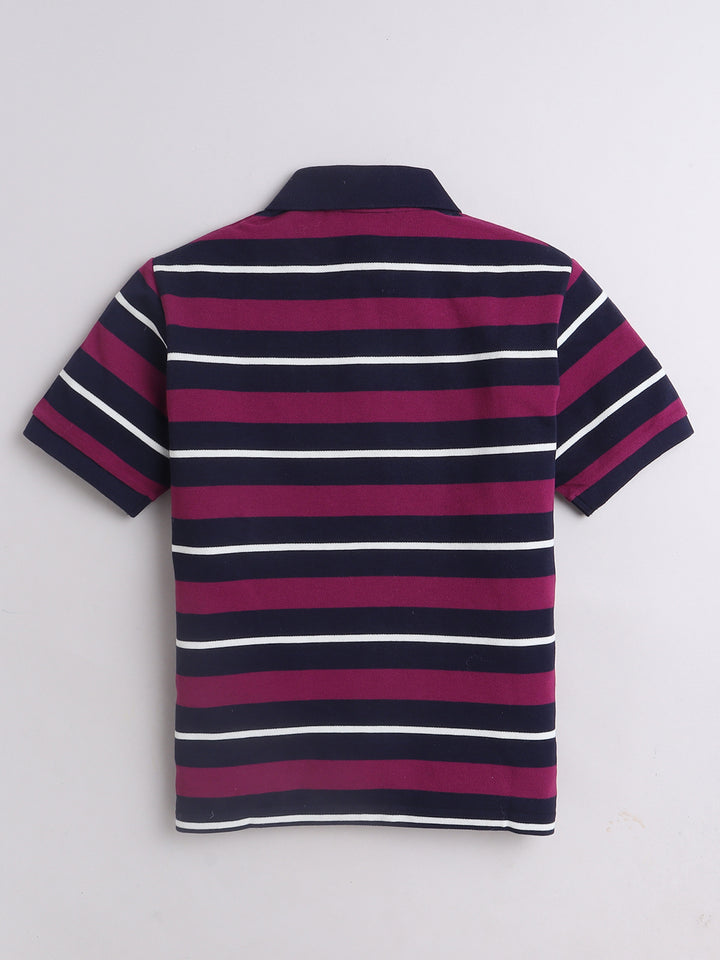 Boys Striped Polo T-Shirt – Cotton Blend Kids Wear