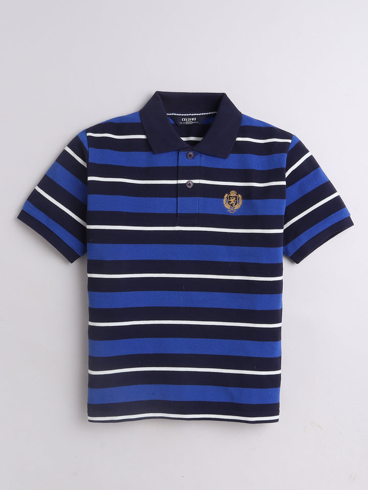Boys Striped Polo T-Shirt – Cotton Blend Kids Wear