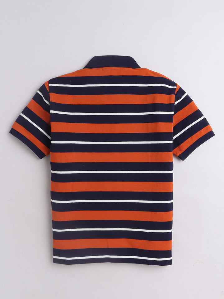 Boys Striped Polo T-Shirt – Cotton Blend Kids Wear